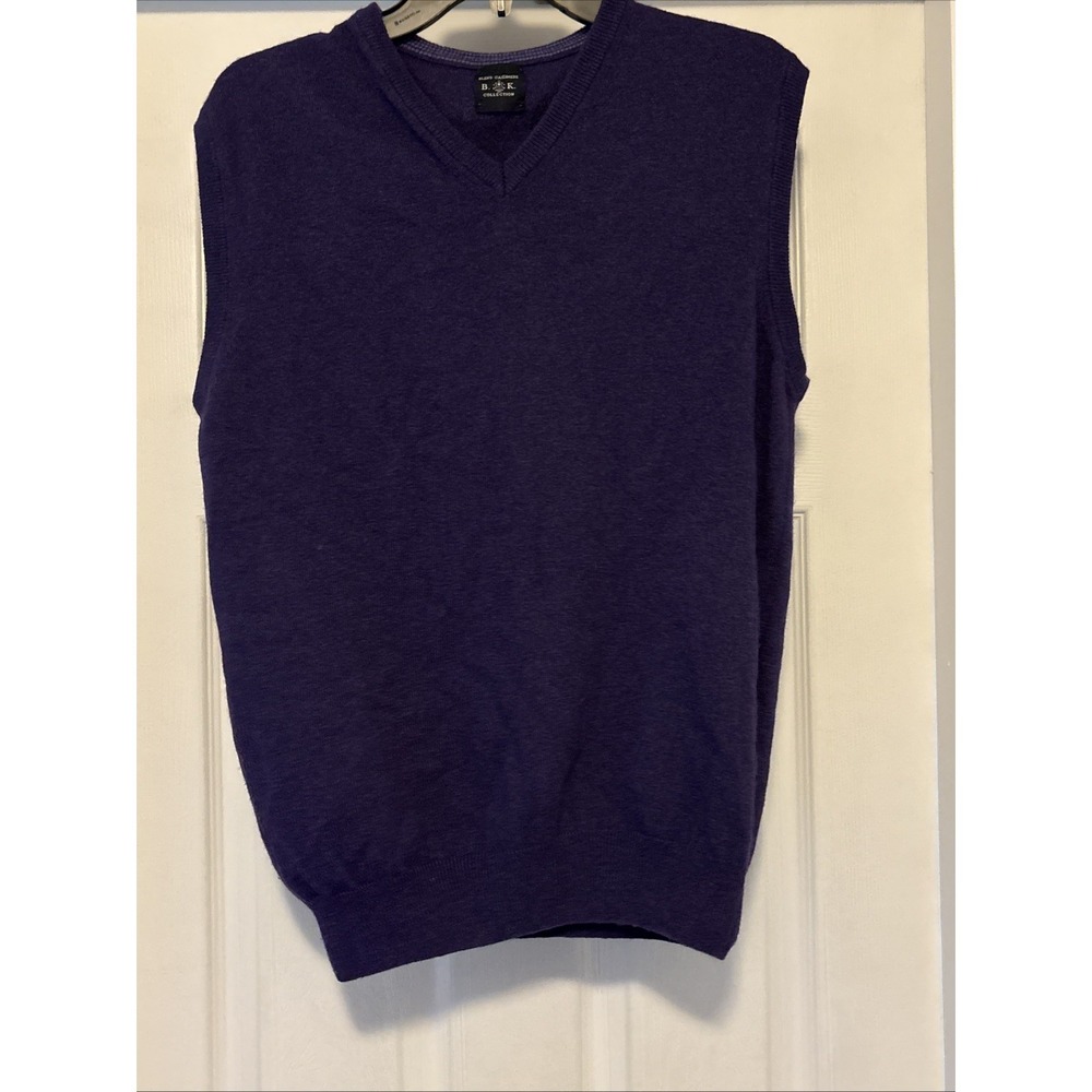 BK Collection V Neck Purple Sweater Vest Wool Cashmere Angora Blend Pullover‎ XL